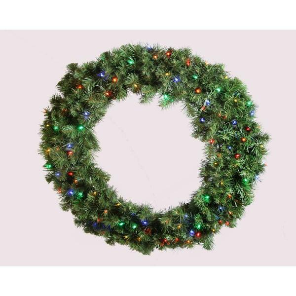 Queens Of Christmas 3 ft. Pre-Lit LED Sequoia Christmas Wreath, Multi Color GWSQ-03-L5M